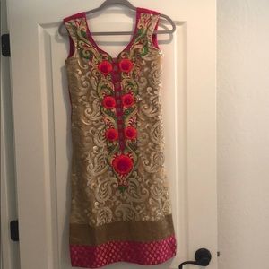 Pink and gold Indian suit